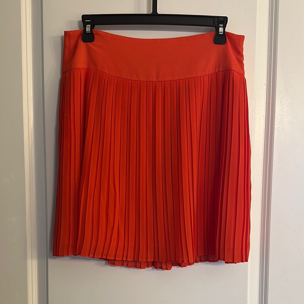 Elegant Orange Pleated Skirt